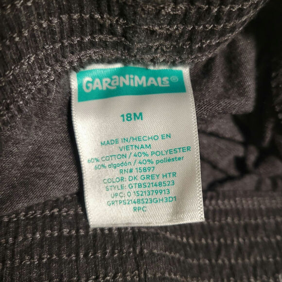 Garanimals Unisex Boy Girl Size 18 Months Gray Shorts - Picture 2 of 3